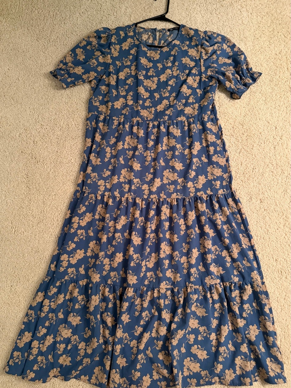 Pretty Garden Blue Floral Tiered Maxi Dress
